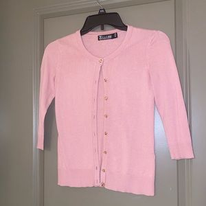 NY&Co 3/4 Sleeve Pink Cardigan - Size XXS Petite